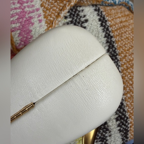 Zara Cream Gold Womens Hard Clutch Purse Box Crossbody Metallic Formal Wedding - Picture 10 of 11